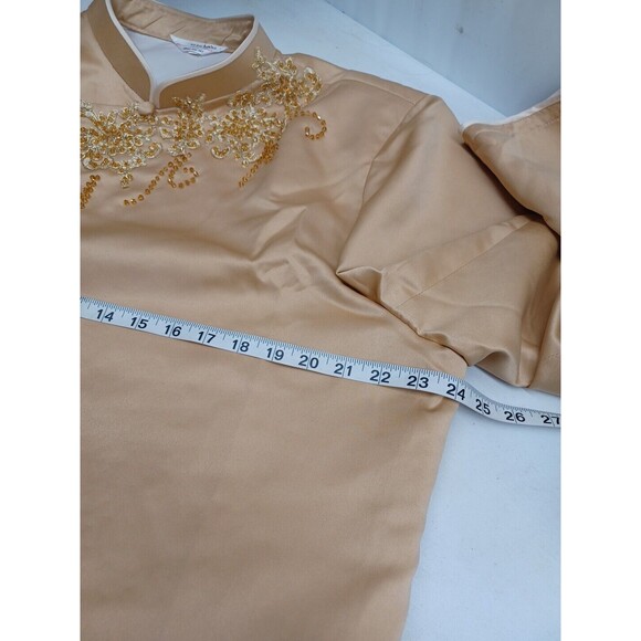 Ethnic Indian Designer Kurta Sherwani Tunic Mens Gold Tone Beaded 6X - Picture 10 of 11